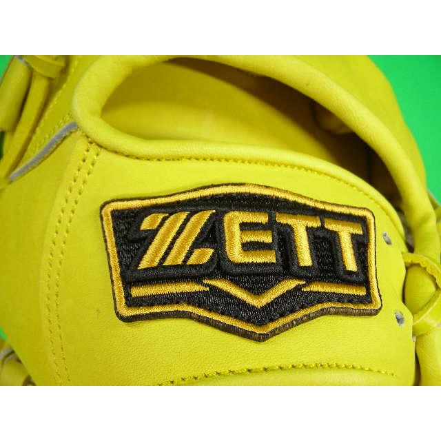 ZETT 硬式野球用グローブ イエロー 外野手用 ゼット（ZETT） 型付け無料 硬式野球用 投手用 左投げ用 イエロー 野球