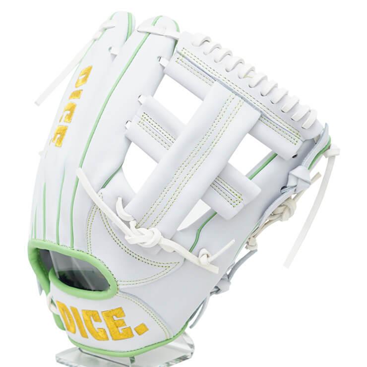 DICE. ダイス 軟式 グローブ グラブ 内野手用 右投げ用 DICE.-9 池永大輔商店 軟式グローブ 白 一般 草野球 珍しい DICE 右投げ用