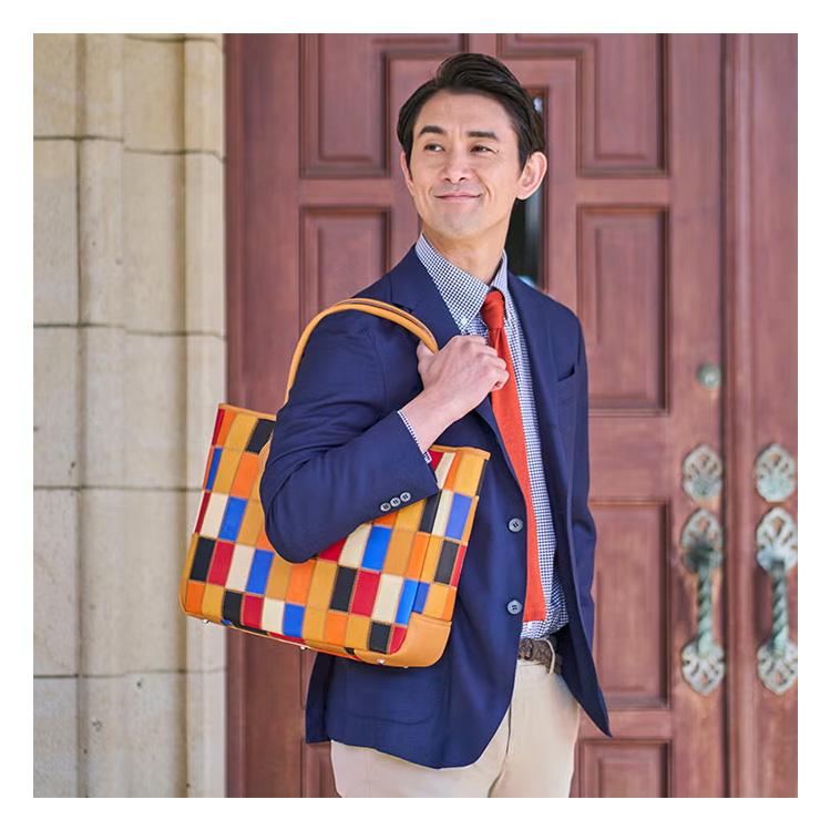 TRION（トライオン） 牛革 トートバッグ グラブレザー 横型 マルチ