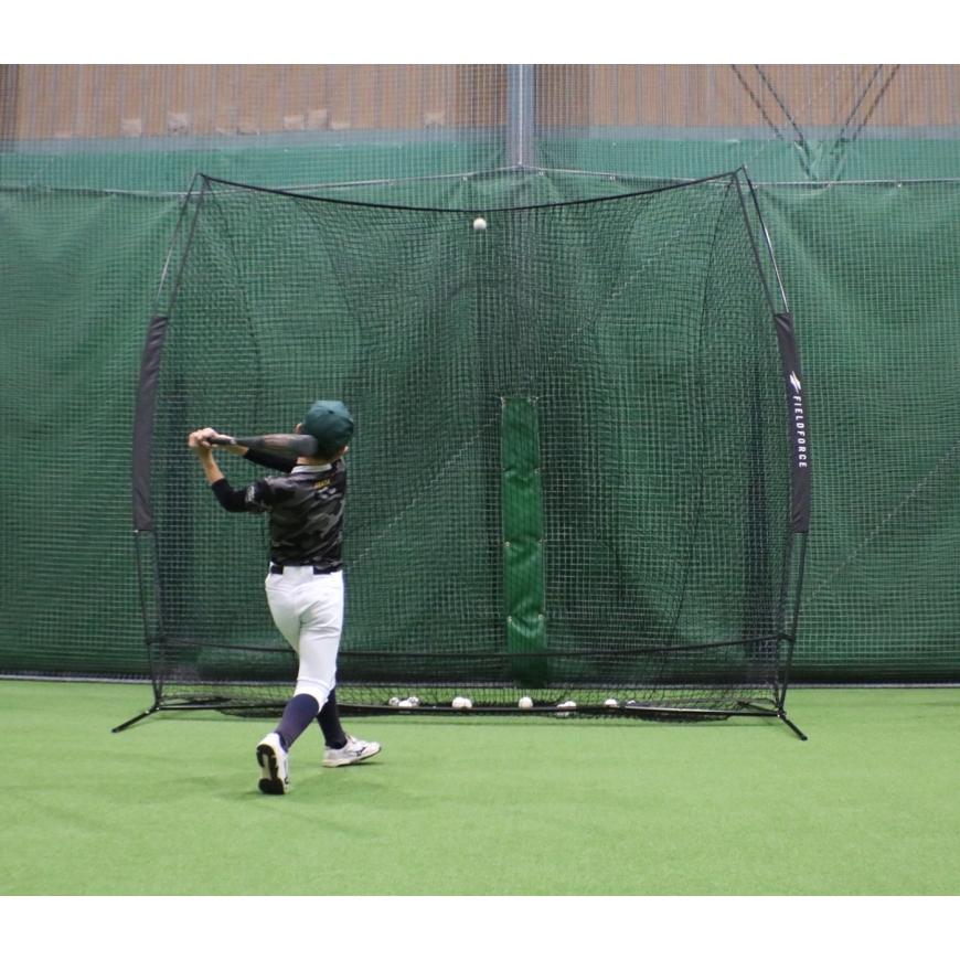 FIELD FORCE バッティングネット 大型 ティーバッティング用ネット-タイヤ付き｜FBNT-2023WT