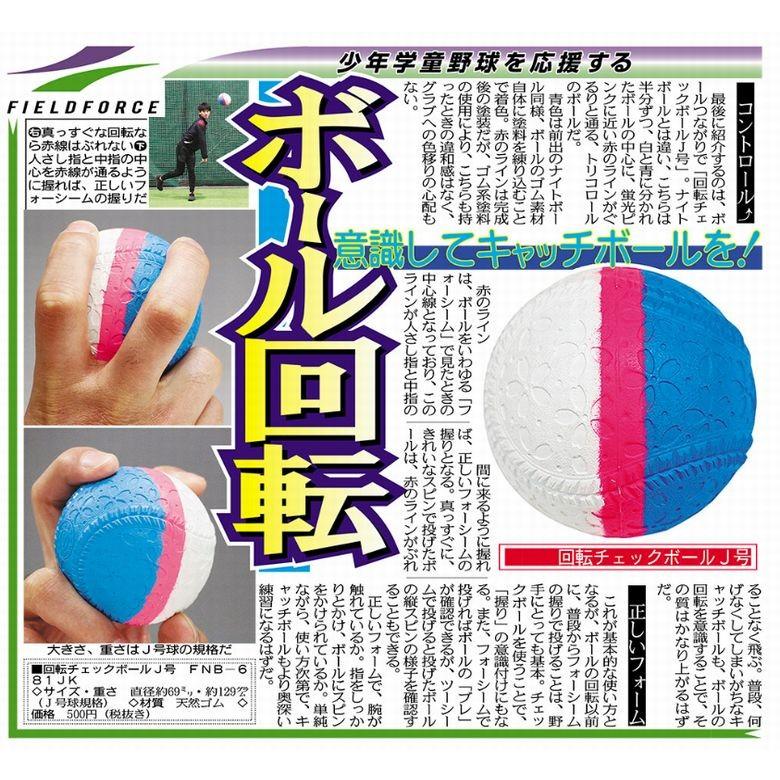 野球 回転チェックボール J号 FNB-681JKN 12個入り フィールドフォース ピッチング スローイング練習に 学童野球 少年野球の画像