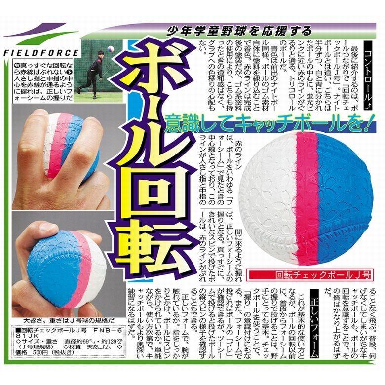 野球 回転チェックボール Ｍ号 12個入り FNB-721MKN フィールドフォース ピッチング スローイング練習にの画像