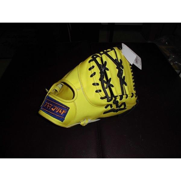 ハイゴールド　ロード限定　硬式ファーストミット　カラーライムイエロー×ブラック　右投げ用
