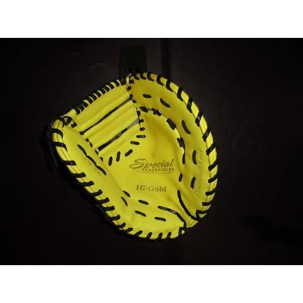 ハイゴールド　ロード限定　硬式ファーストミット　カラーライムイエロー×ブラック　右投げ用 