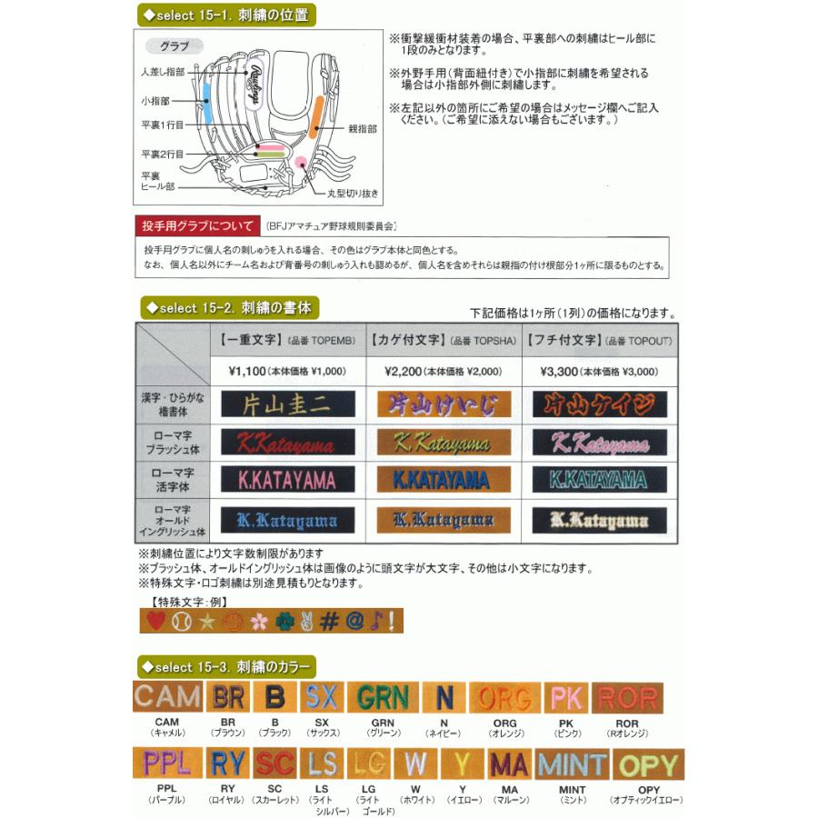 ローリングス 硬式 オーダー グラブ グローブ プロプリファード スペシャルオーダー カナディアンキップレザー GHSOGPR 型付け無料｜baseballts｜19