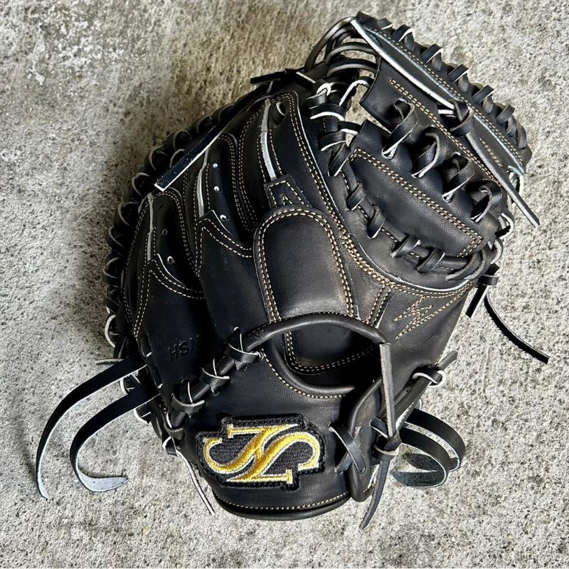 【予約受付】HSN 硬式軟式兼用キャッチャーミット HSN-002 ブラック 小さめ 縦型 高校野球対応 日本製 |  | 02