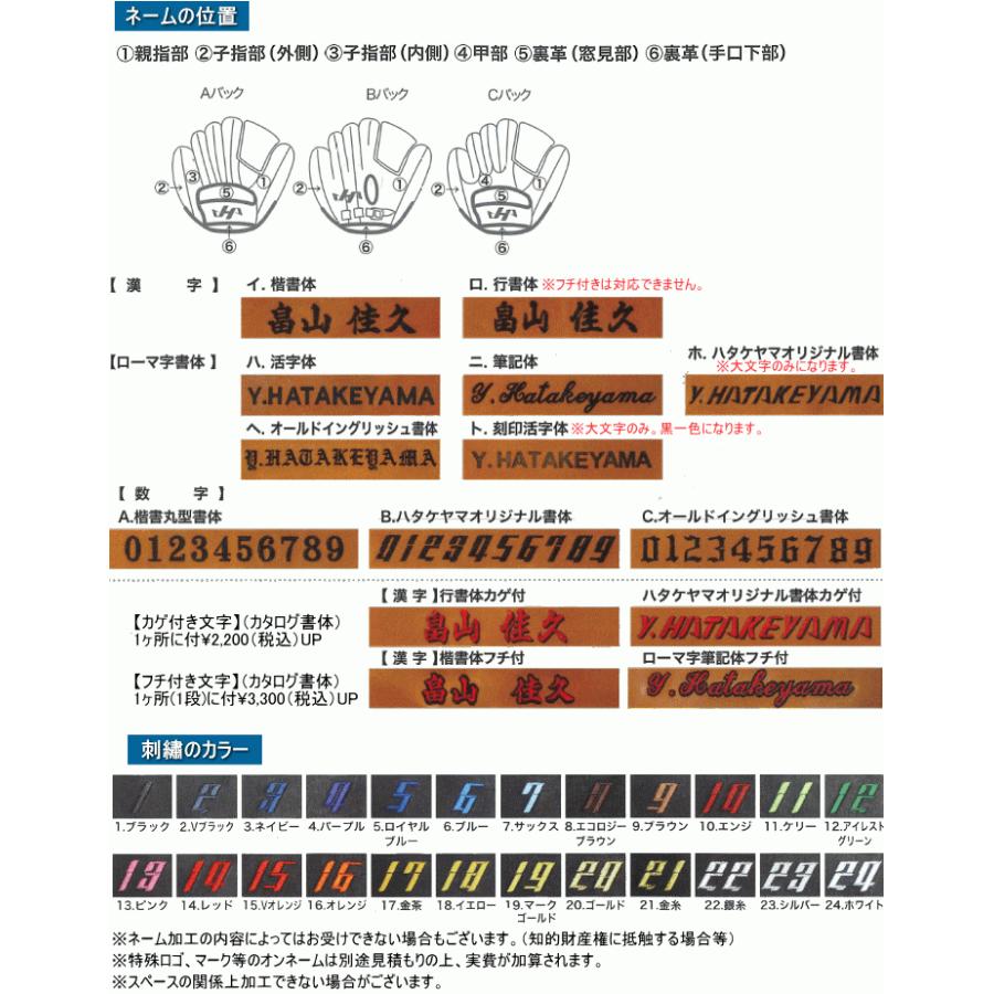 ハタケヤマ HATAKEYAMA オーダー 硬式 グラブ グローブ ゴールドオーダー KG スペシャルプロオーダー 2024年｜baseballts｜18