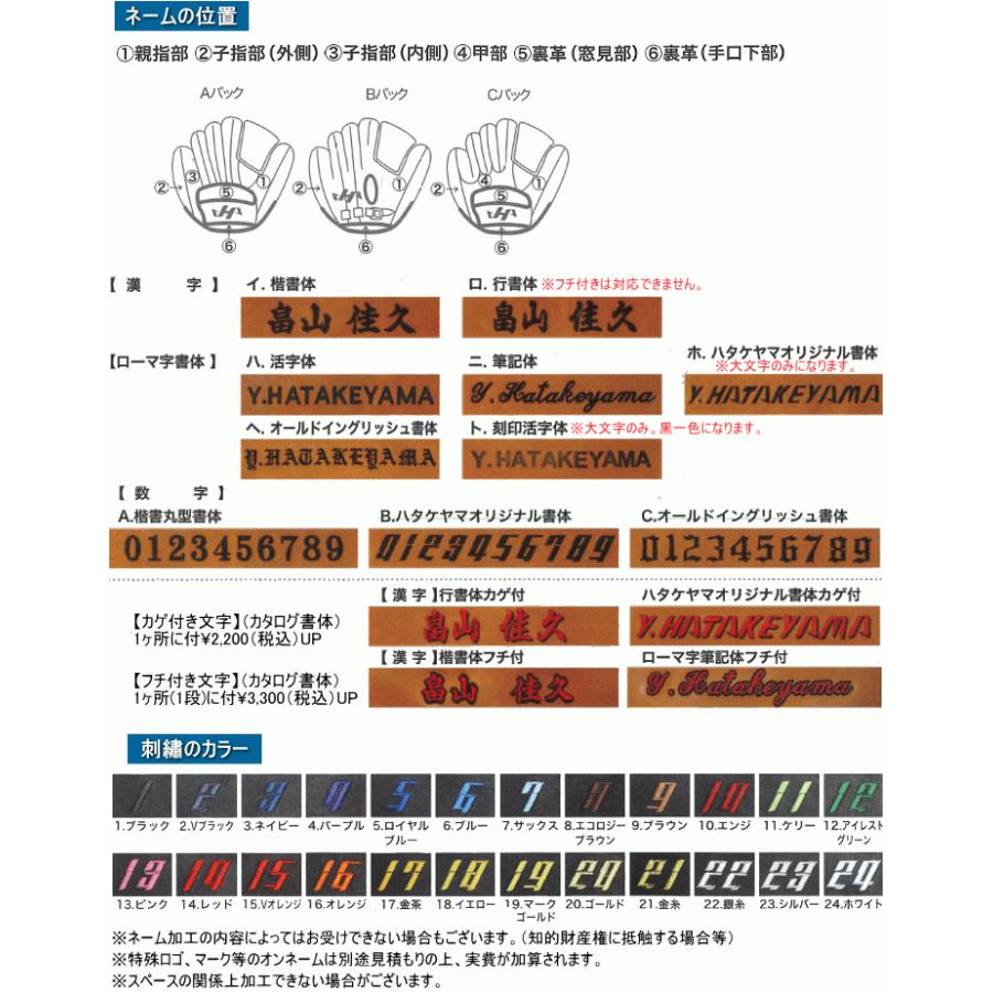 ハタケヤマ（HATAKEYAMA） 2026年 オーダー 硬式 グラブ グローブ