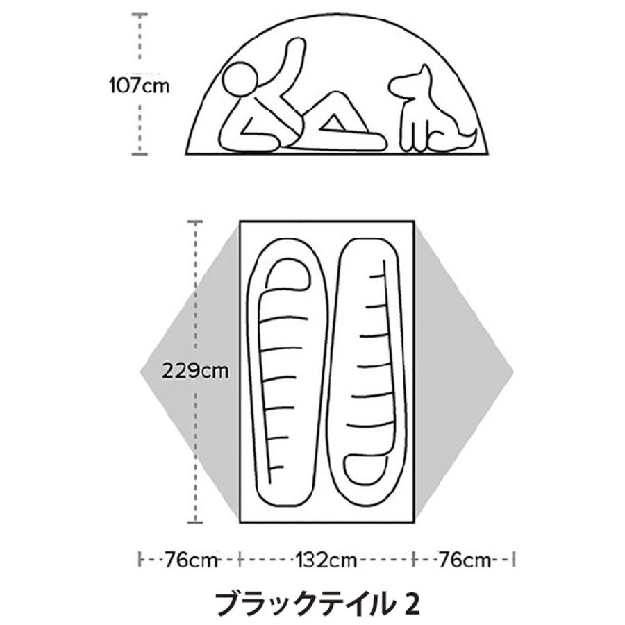 【特価・返品交換不可】ビッグアグネス ブラックテイル 2 (TBT220) ／ ドームテント キャンプ ダブルウォール 長辺ドア ハーフメッシュ バックパッキング｜basecamp-jp｜03