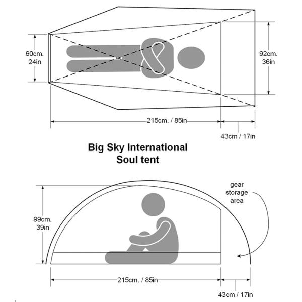 ビッグスカイインターナショナル ソウル 1P テント 30cm ショーター