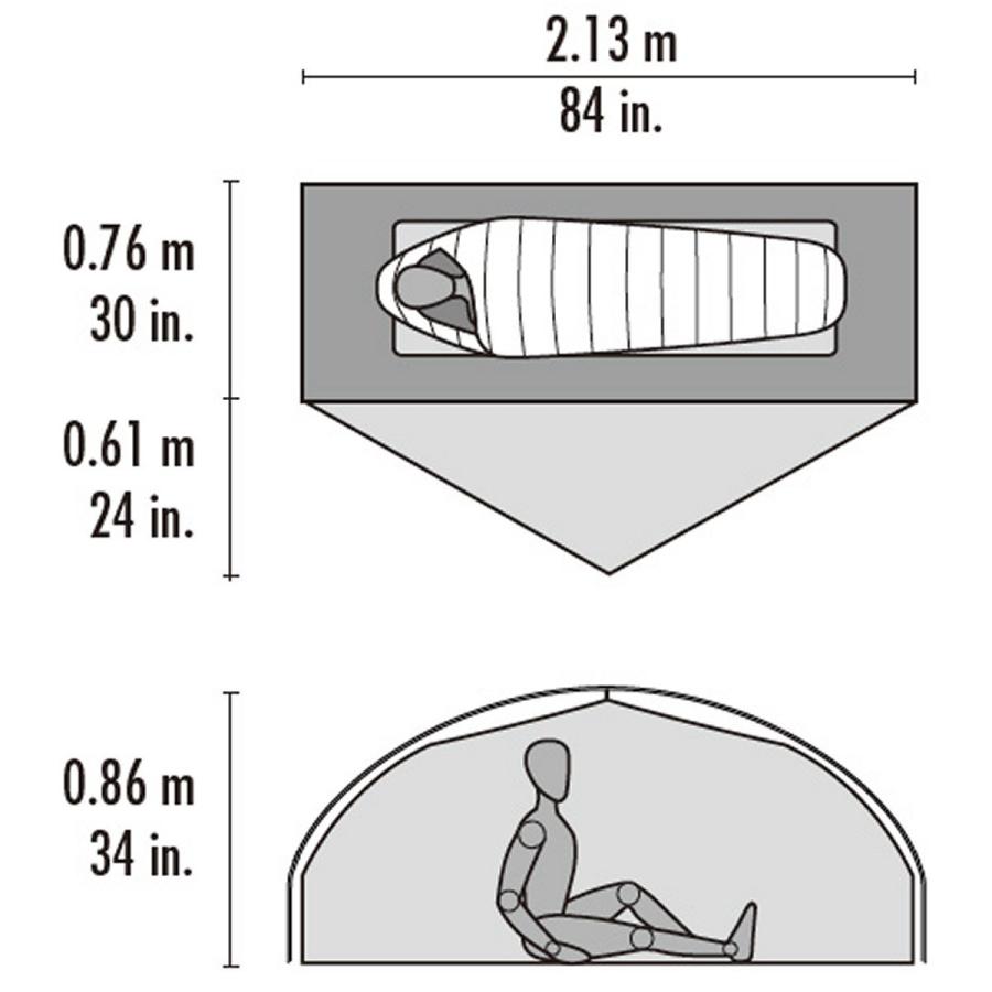 MSR カーボンリフレックス1 (37011) ／ 山岳テント 一人用 ダブルウォール 長辺ドア 前室 非自立式 フルメッシュ 超軽量 コンパクト 登山 キャンプ