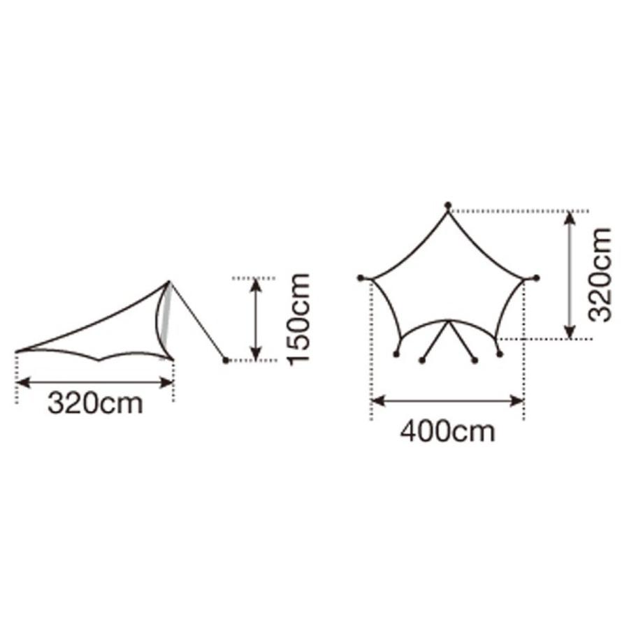 スノーピーク　ライトタープペンタシールドstp381　150ポールセット ライトタープ ペンタ シールド [1人用]| スノーピーク(Snow Peak)