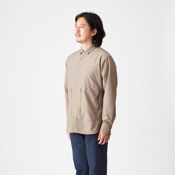 ○アクシーズクイン ロングスリーブ ベンチレーション シャツ メンズ 