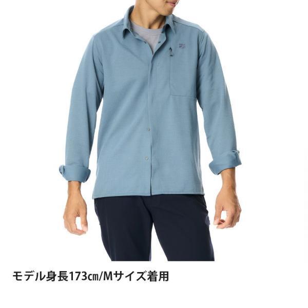 ファイントラック ラミースピンニットシャツ メンズ (FMM1601) ／ 山シャツ 登山 普段着にも ストレッチ 吸汗速乾 胸ポケット ニット素材の画像
