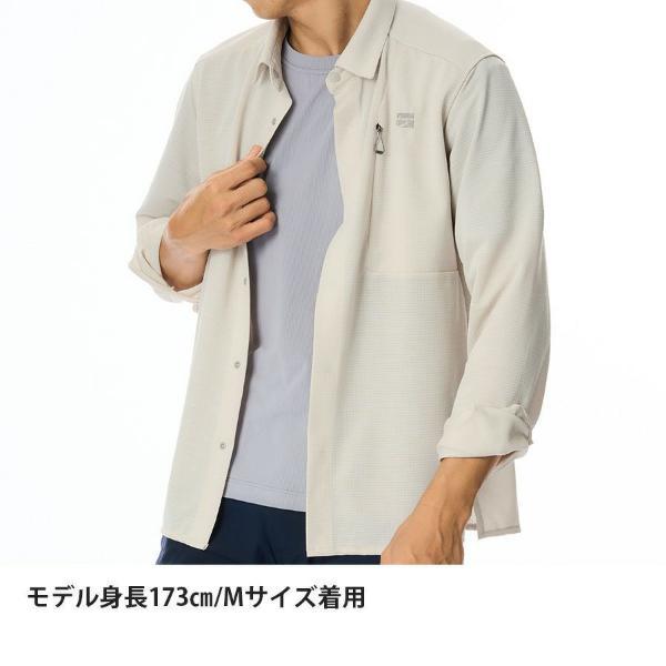ファイントラック ラミースピンニットシャツ メンズ (FMM1601) ／ 山シャツ 登山 普段着にも ストレッチ 吸汗速乾 胸ポケット ニット素材の画像