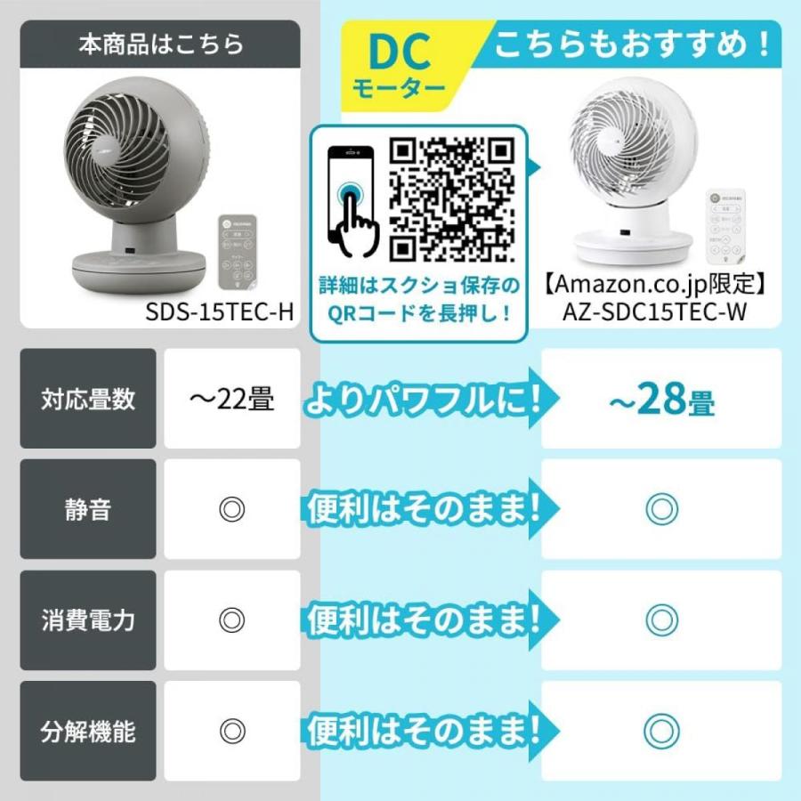 【在庫有・即納】アイリスオーヤマ サーキュレーター 扇風機 22畳 上下左右首振り お手入れ簡単 リモコン付 SDS-15TEC-H