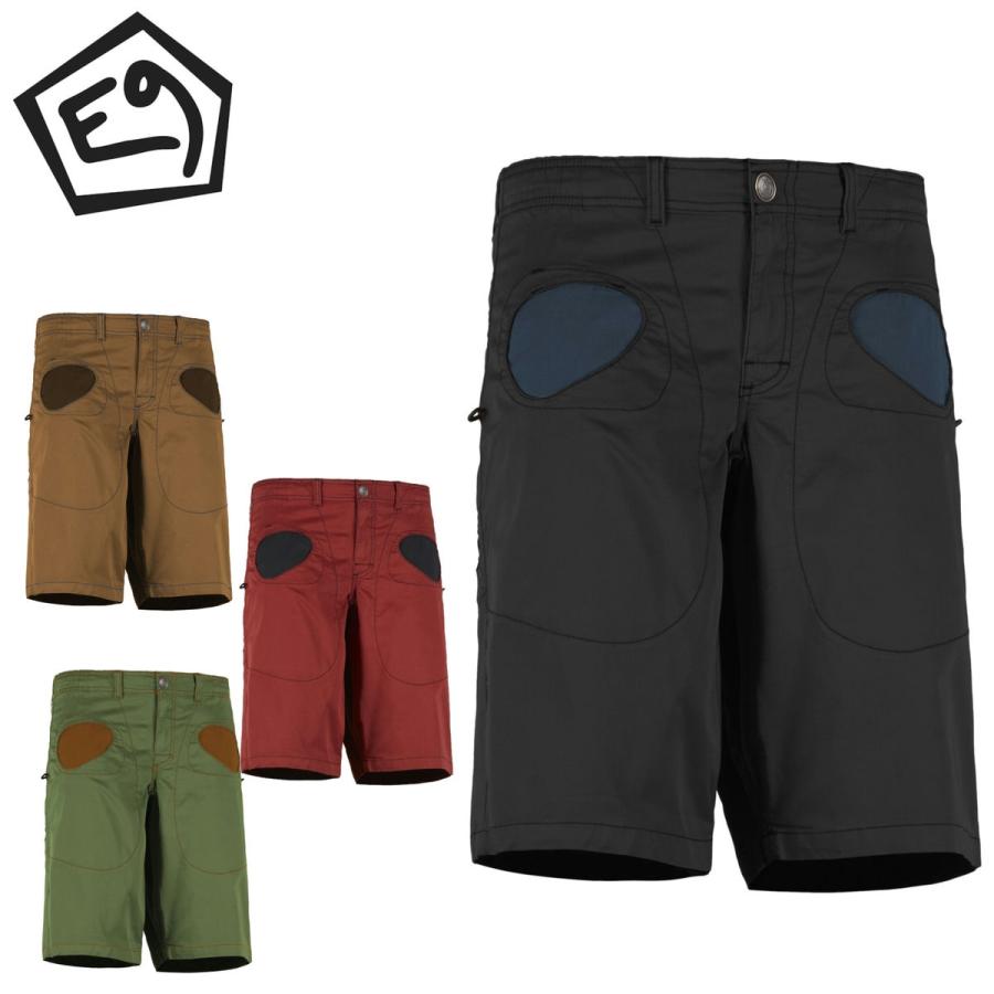 Short Escalade Homme E9 Rondo - Coton Bio Élastique, Taille Réglable | 96% Coton, 4% Élasthanne | Longueur 53cm