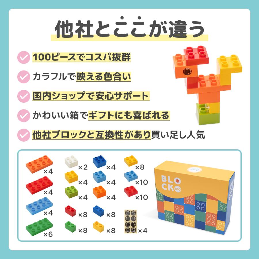 互換品  レゴデュプロ 互換 追加 ブロック lego 100ピース 大容量 LEGO Duplo ブロックラボ | ブランド登録なし | 13