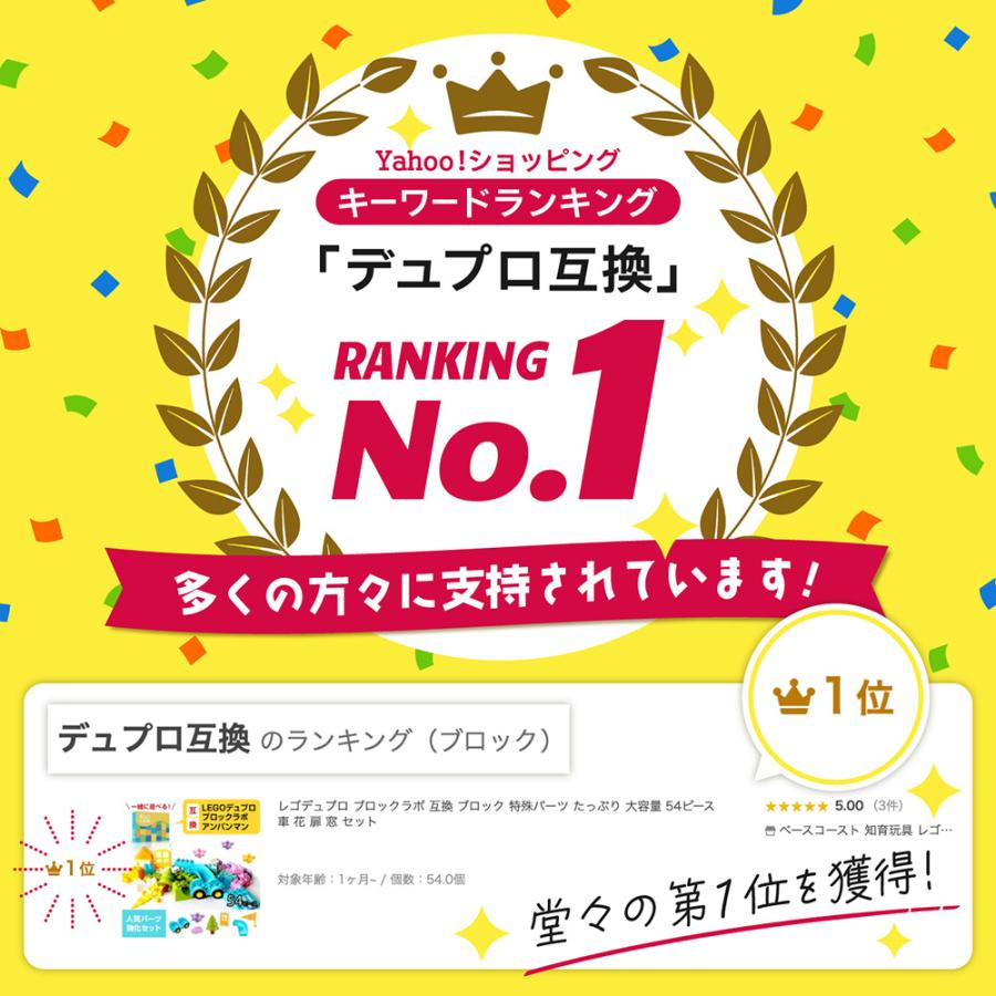 レゴデュプロ ブロックラボ 互換 ブロック 特殊パーツ たっぷり 大容量 54ピース 車 花 扉 窓 セット | ブランド登録なし | 01