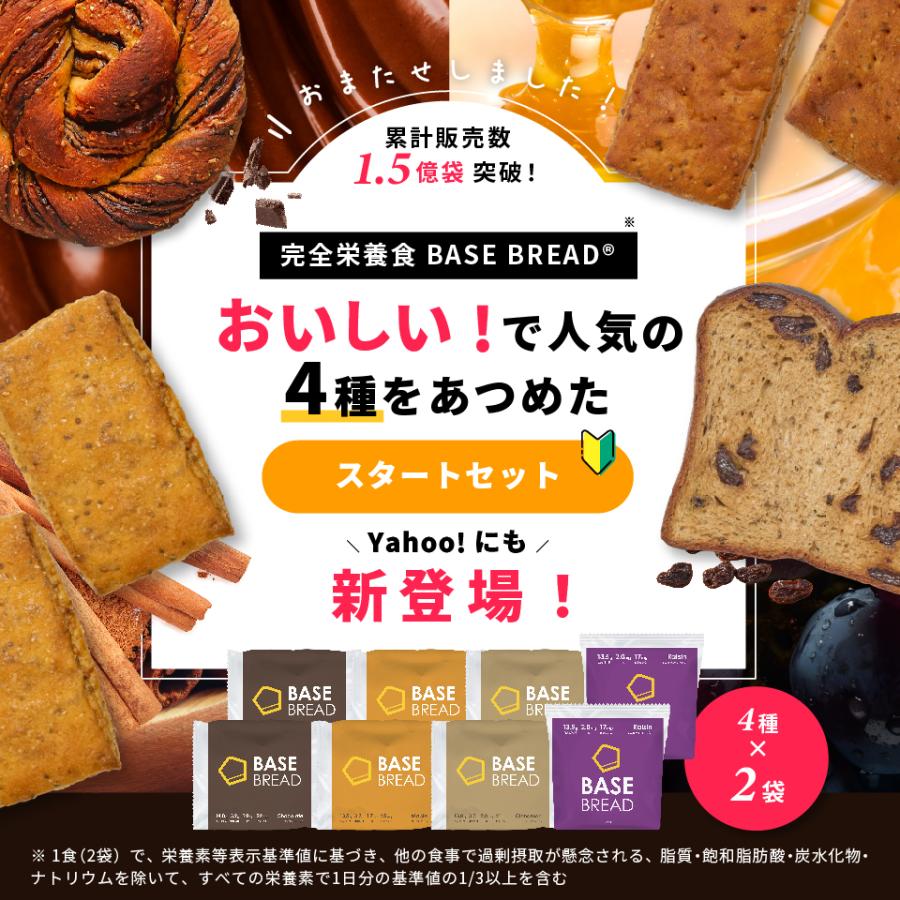 NEW BASE BREAD ベースブレッド 人気4種各2袋 (メープル シナモン チョコレート ミニ食パン レーズン) 完全栄養食 糖質制限 タンパク質｜basefood｜02