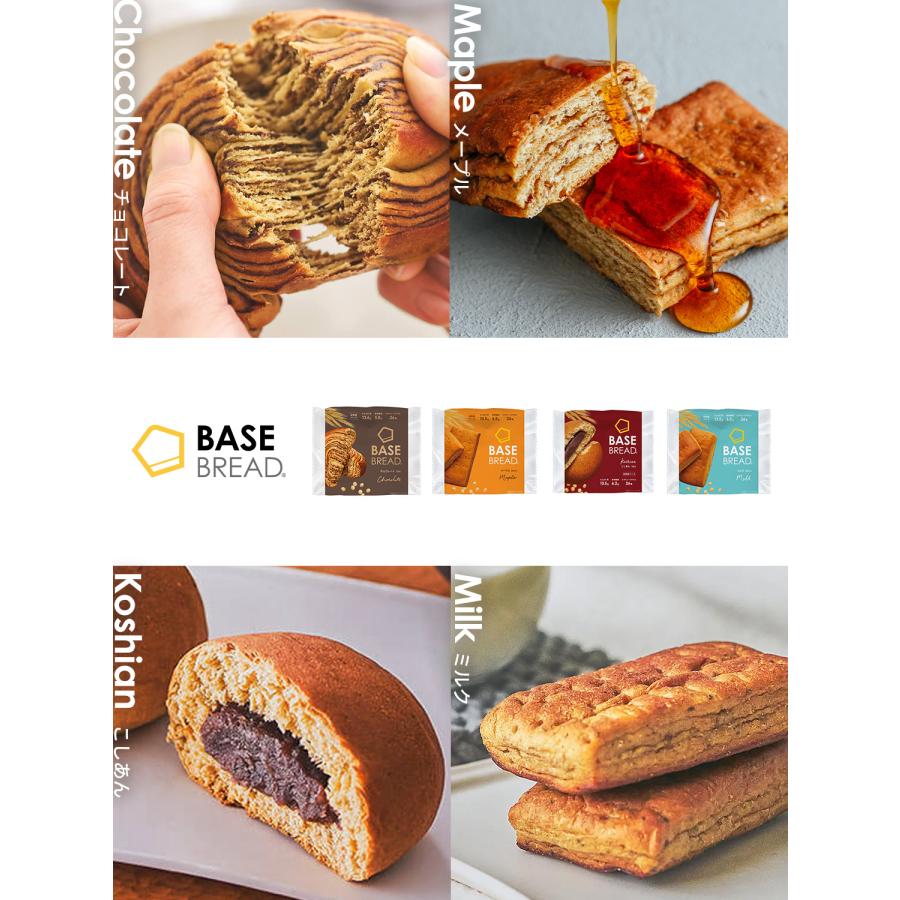 ベースブレッド 4種40袋【チョコ・メープル・こしあん・ミルク】ダイエット食品 完全栄養食 低糖質 お試し BASE BREAD ベースフード BASE FOOD | BASE FOOD | 01