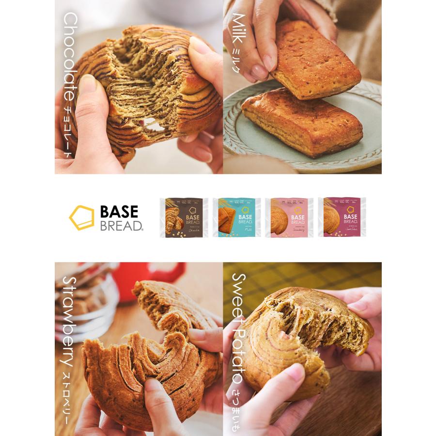 BASE FOOD（ベースフード） ベースブレッド 4種8袋【チョコ、ミルク
