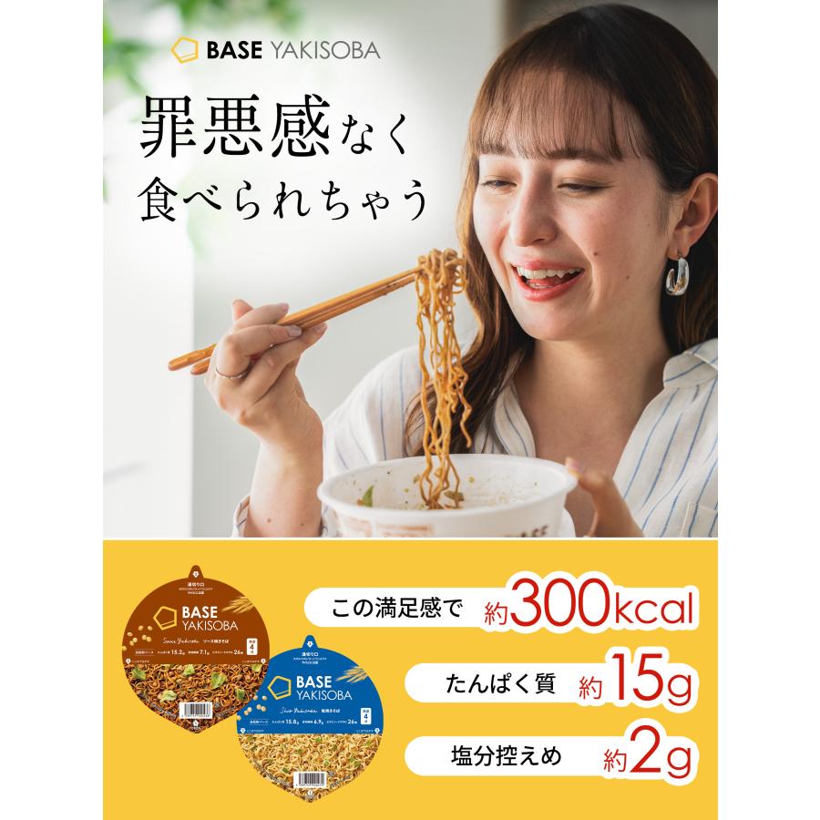 BASE FOOD（ベースフード） ベース 焼きそば カップ麺 2種4個 [ソース