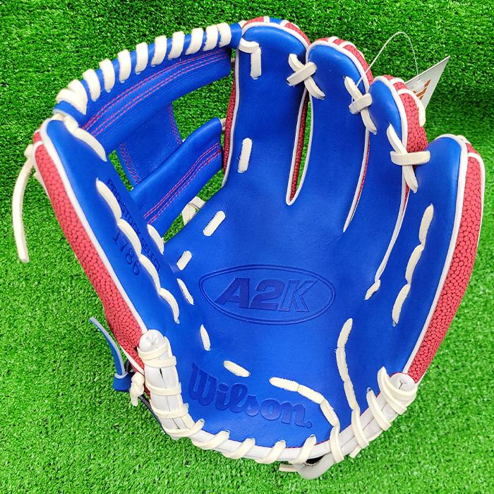 Wilson 野球グローブ ベージュ/青/赤 ウイルソン（Wilson）（レディース）ソフトボール用グラブ