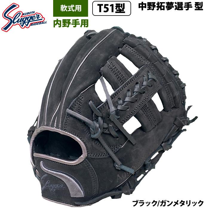 久保田スラッガー　軟式　T51 中野拓夢 楽天市場】あす楽 限定 久保田スラッガー 野球 軟式 グラブ 内