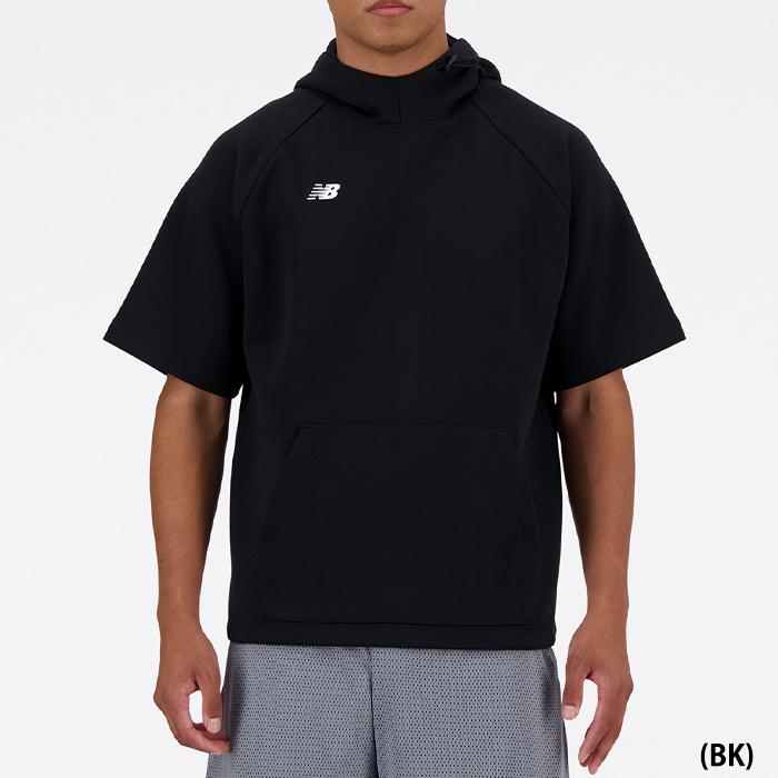 ニューバランス　スエット　半袖　パーカー　ブラック　Ｓ New Balance ニューバランス 半袖パーカー BP フリースフーディ