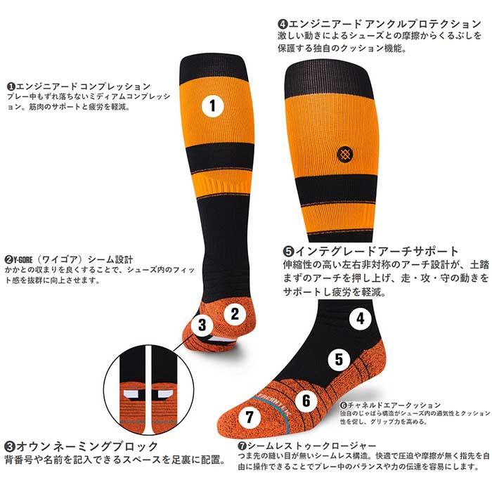 STANCE（スタンス） あすつく 限定 野球用 カラーソックス 読売