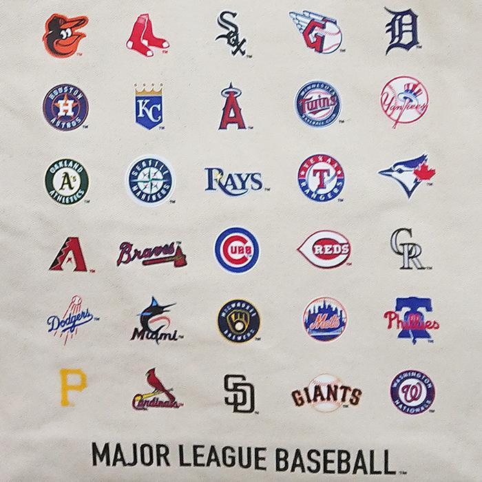 あすつく イーカム トートバッグ MLB メジャー全30球団 ロゴデザイン MLB-TTB01｜baseman｜04
