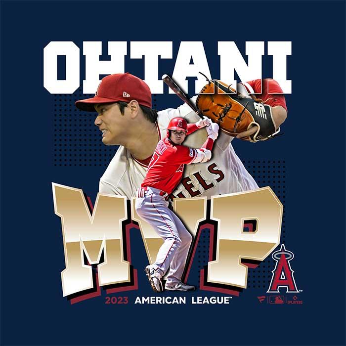 あすつく 数量限定 大谷翔平 ア・リーグ 2023 MVP記念Tシャツ ファナティクス エンゼルス メジャーリーグ maj23fw｜baseman｜05