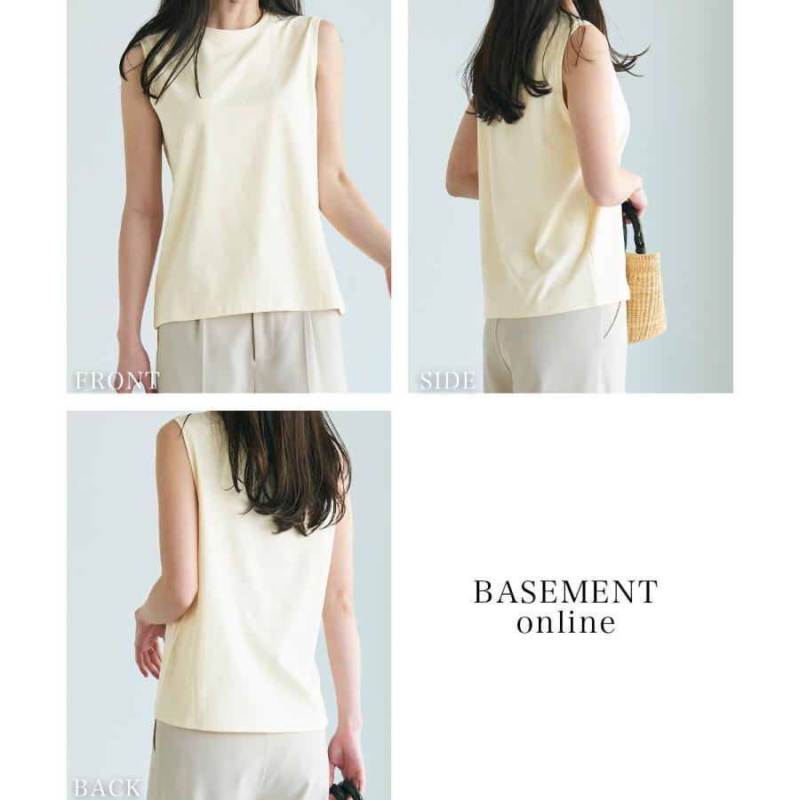 ベーシックノースリーブトップス｜ トップス カットソー Tシャツ 無地 