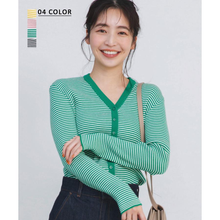 レディース トップス 春 長袖 Vネックボーダーカーディガン オフィス Basement Online 21ss 宅配便 Bo21ss Tw 0813 Basement Online 通販 Yahoo ショッピング