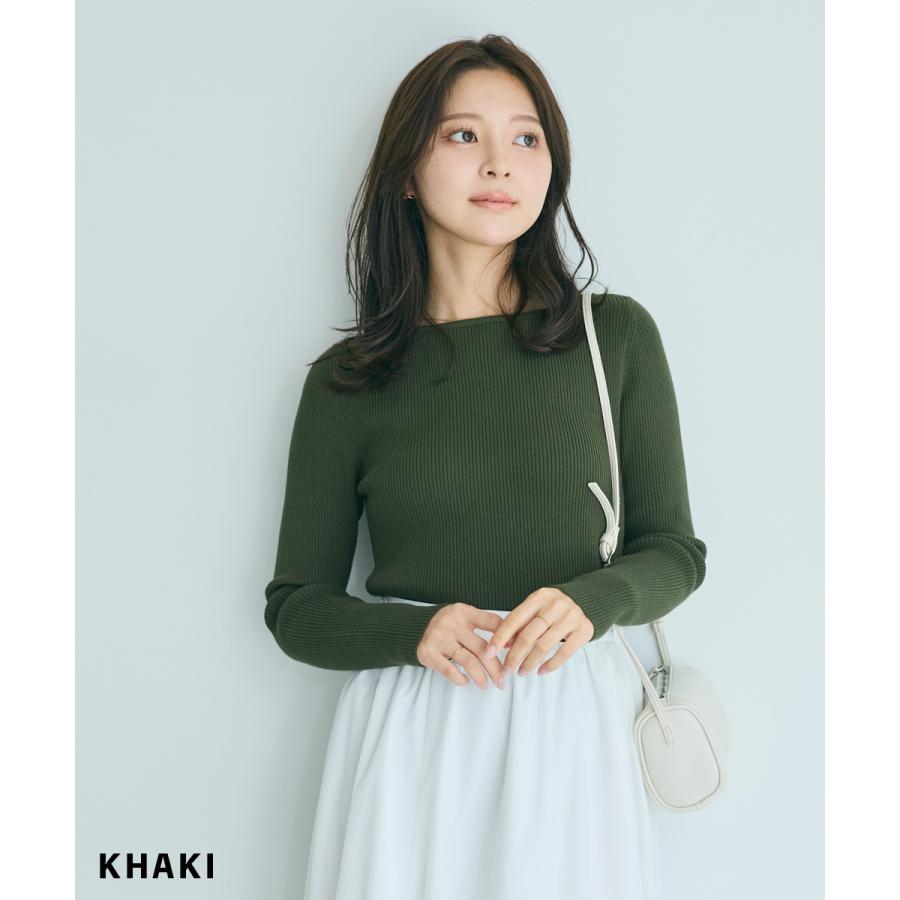 【新品】 L'Appartement リブニット タイト　ボートネック 長袖 L'Appartement（アパルトモン）の「◇ボートネック Rib Knit