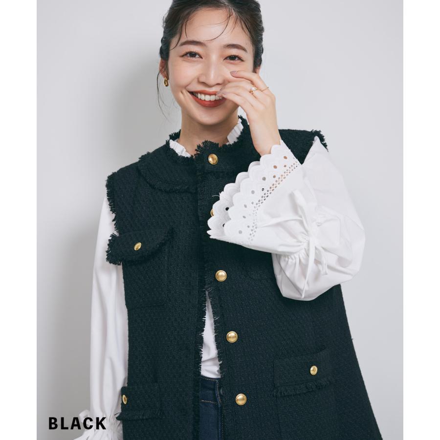 MAAYA DESIGN】ツイードジレ｜ツイードベスト アウター おしゃれ