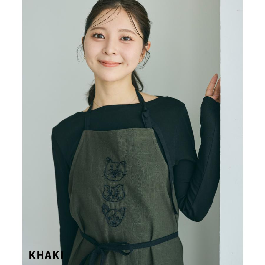 刺繍エプロン｜エプロン おしゃれ 保育士 リネン コットン 麻 かわいい