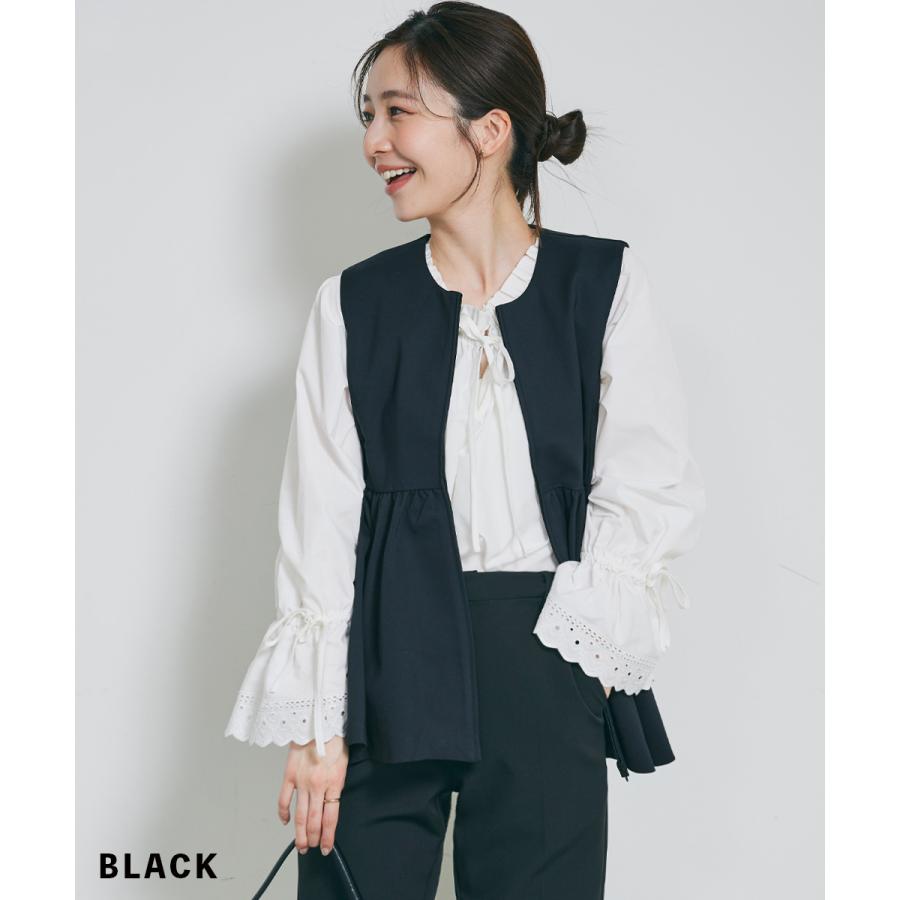 ペプラムジレ｜ベスト トップス ジャケット ペプラム 30代 40代【宅配 