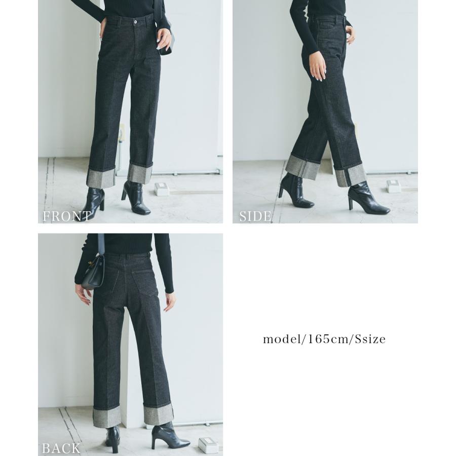 ロールアップデニム レディース ボトムス デニムパンツ デニム ボトム