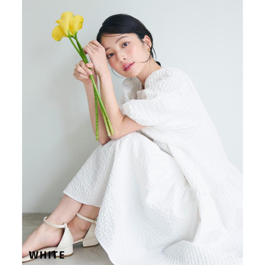 MIYU DESIGN】パフスリーブジャガードワンピース|ワンピース MIYU DESIGN】パフスリーブジャガードワンピース|ワンピース