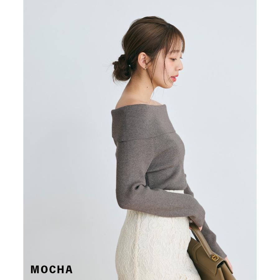 オフショルダーニット|トップス ニット もちもち 春 トップス オフショルダーニット|トップス ニット もちもち 春 トップス