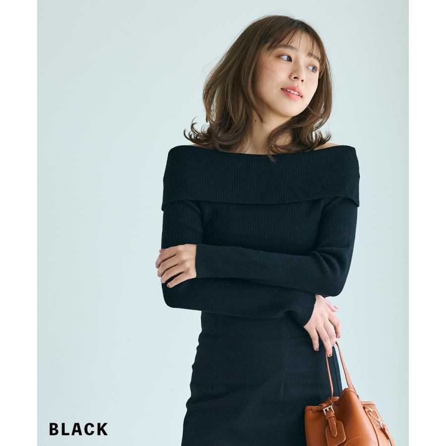 オフショルダーニット|トップス ニット もちもち 春 トップス オフショルダーニット|トップス ニット もちもち 春 トップス