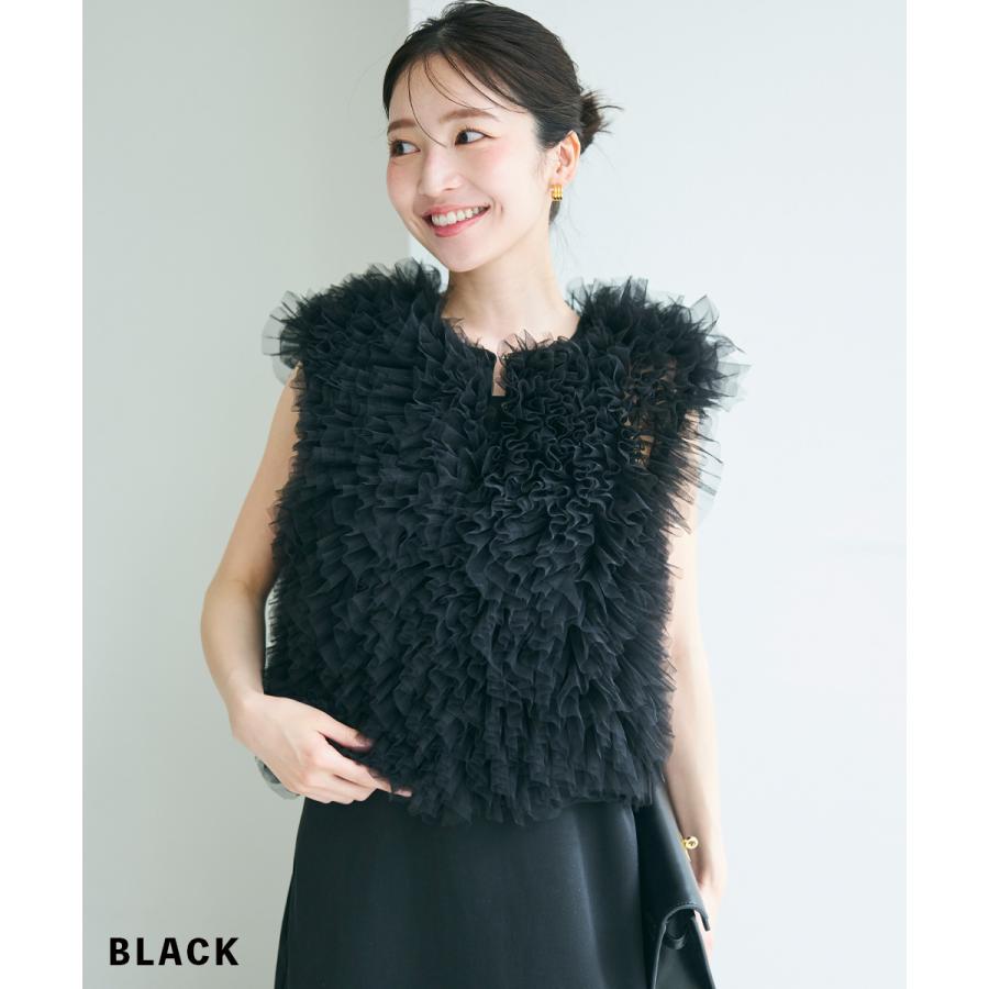 【極美品】チュールベスト　ビアズリー　ブラック　ベスト 極美品】チュールベスト ビアズリー ブラック ベスト