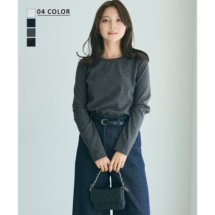 裏起毛カットソー ｜ ベーシック 長袖 トップス Tシャツ カットソー