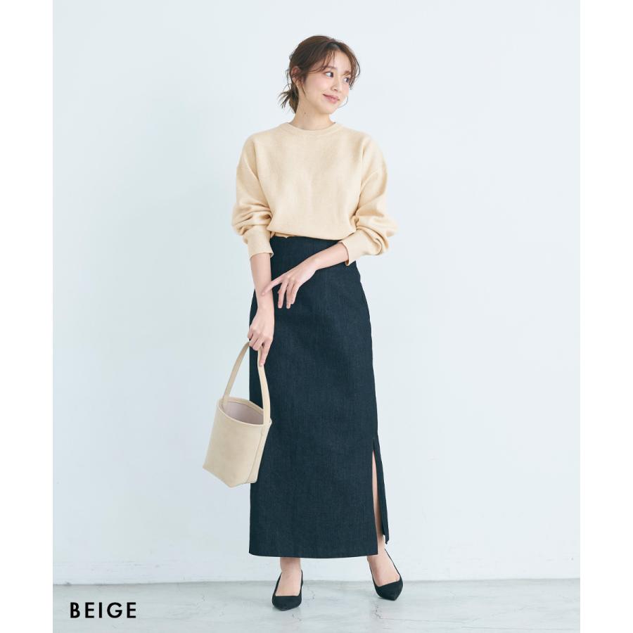 スウェットライクニット ｜ ニット スウェットトップス クルーネック