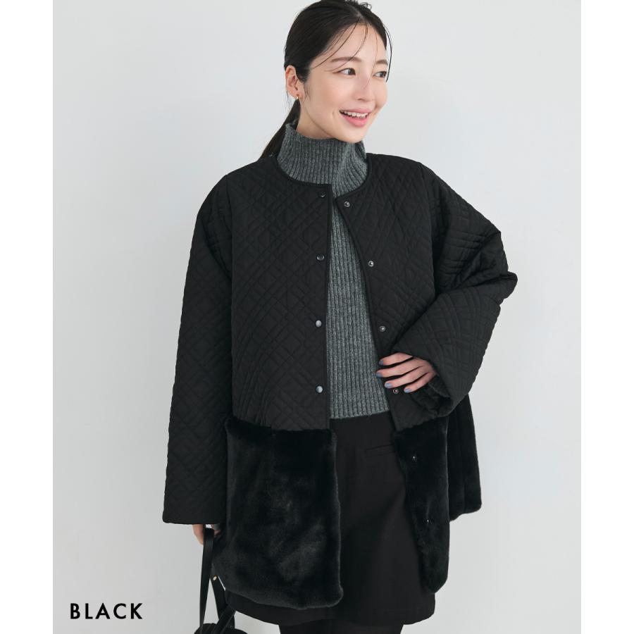 新品　ベースメントオンライン　ブラック キルティング ロングコート フード付き セール】フード付きキルティングロングコート（その他アウター