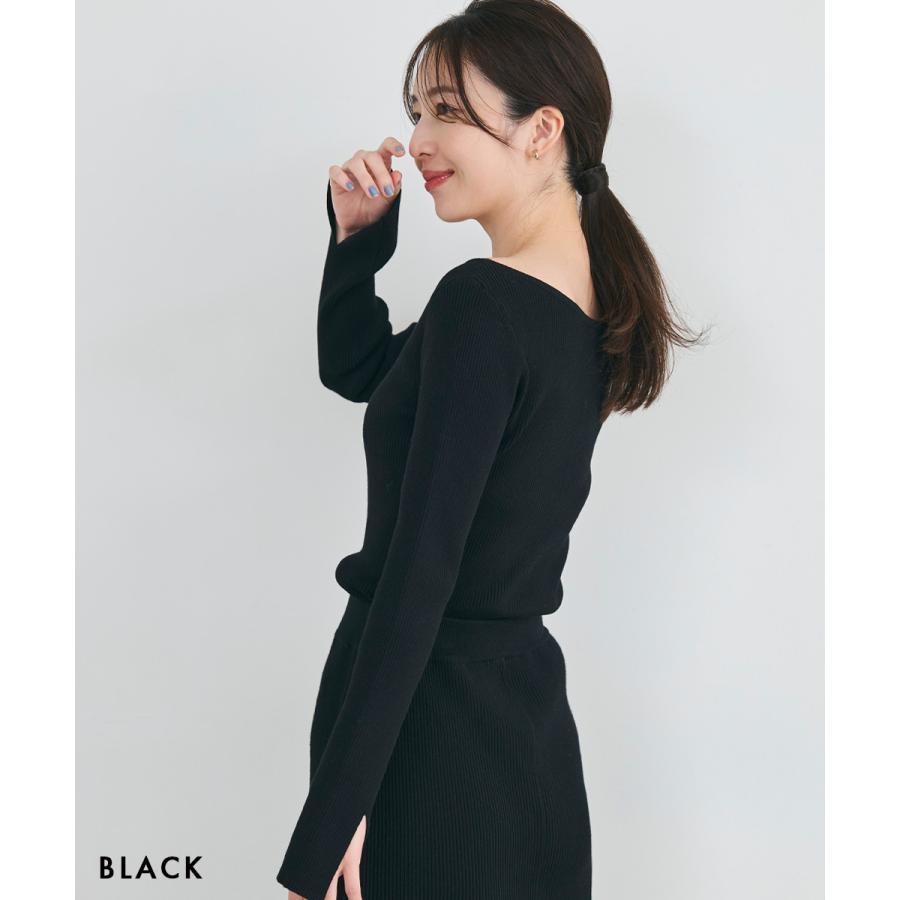 Vネックセミオフショルニット | ちくちくしない 前後2way Vネックセミオフショルニット | ちくちくしない 前後2way