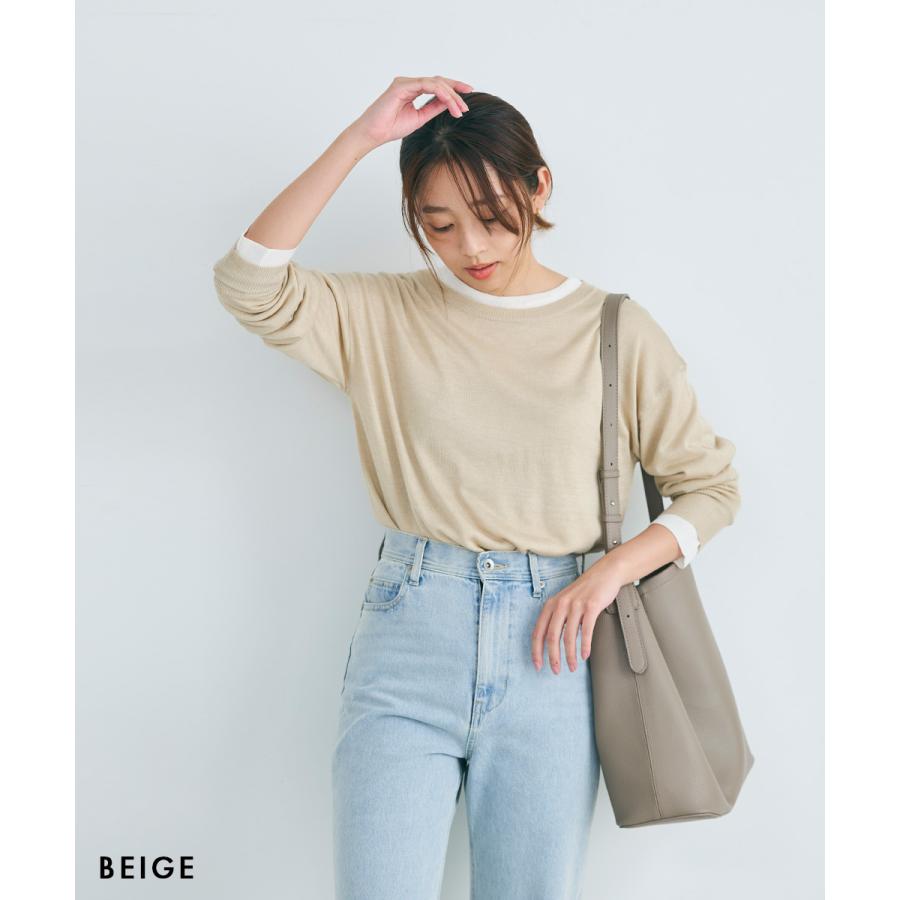 シアークルーネックニット【2枚セット】｜ ちくちくしない クルー  