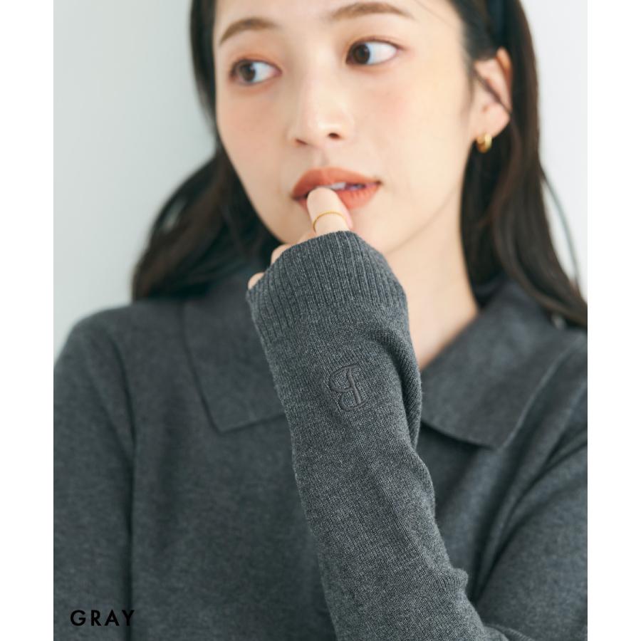 【美品・定価2.9万】ESTNATION ニットポロ L オフホワイト MAAYA DESIGN】 ニットポロ｜ニット レディース 襟 ポロニット ポロ